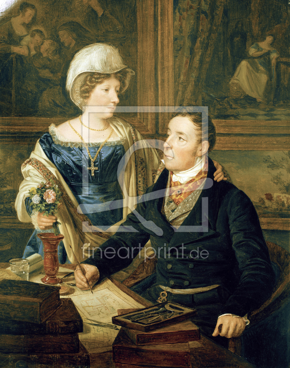 Bild-Nr.: 30009216 F.G.Waldmüller / Cartographer and wife erstellt von Waldmüller, Ferdinand Georg