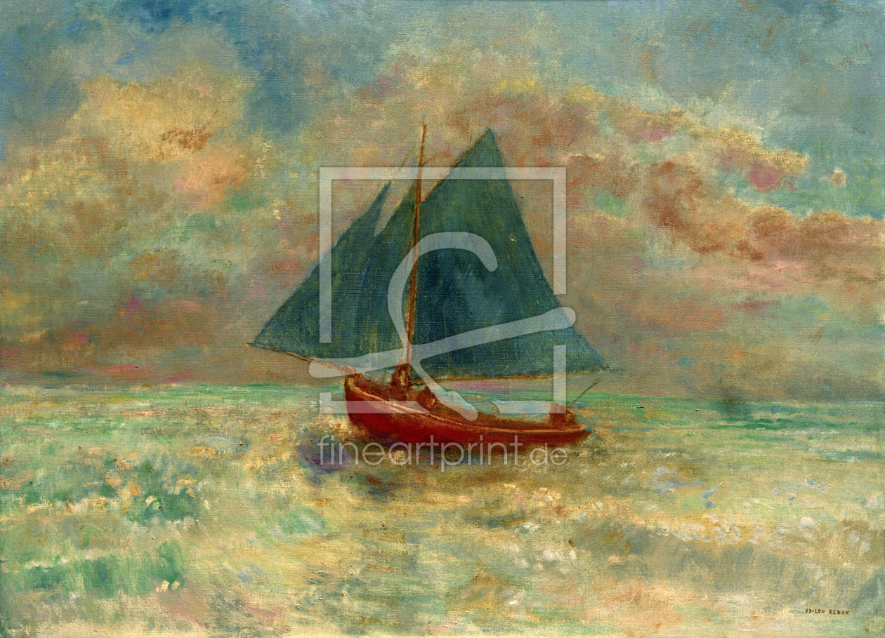 Bild-Nr.: 30009694 O.Redon, Red Boat with Blue Sail / Paint erstellt von Redon, Odilon