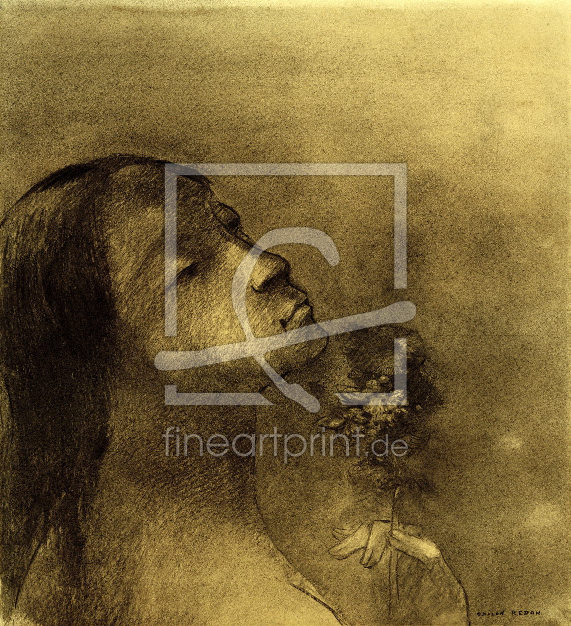 Bild-Nr.: 30009722 O.Redon, Flower of Evil / Drawing erstellt von Redon, Odilon