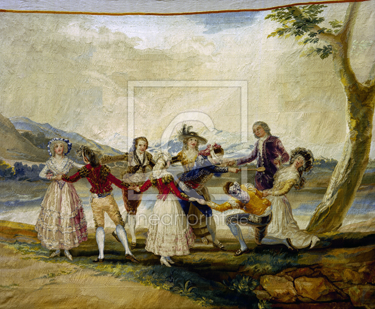 F.de Goya, Blind Man's Buff Tapestry als Fensterfoli. 