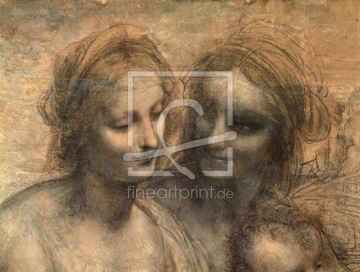 Bild-Nr.: 31000020 Detail of the Heads of the Virgin and St. Anne, from The Virgin and Child with S erstellt von da Vinci, Leonardo