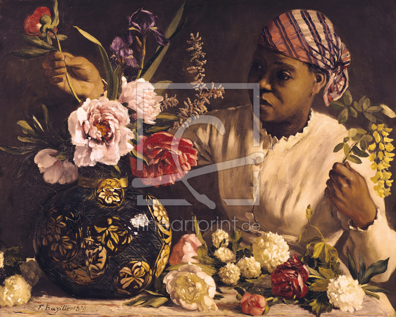 Bild-Nr.: 31000038 Negress with Peonies, 1870 erstellt von Bazille, Frédéric