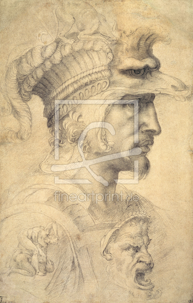 Bild-Nr.: 31000131 Ideal head of a warrior erstellt von Buonarroti, Michelangelo (Michelangelo di Lodovico Buonarroti Simoni)