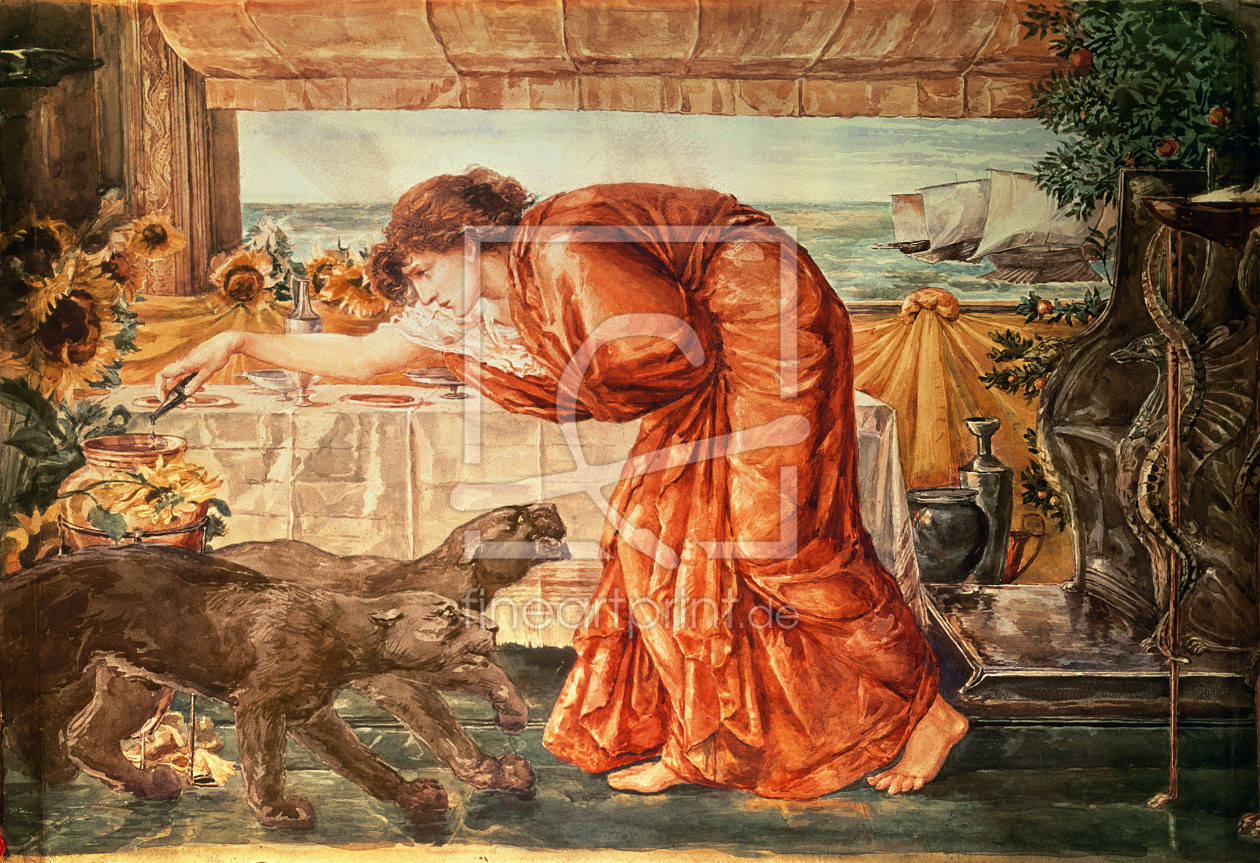 Bild-Nr.: 31000142 Circe Pouring Poison into a Vase and Awaiting the Arrival of Ulysses, 1863-69 erstellt von Burne-Jones, Edward