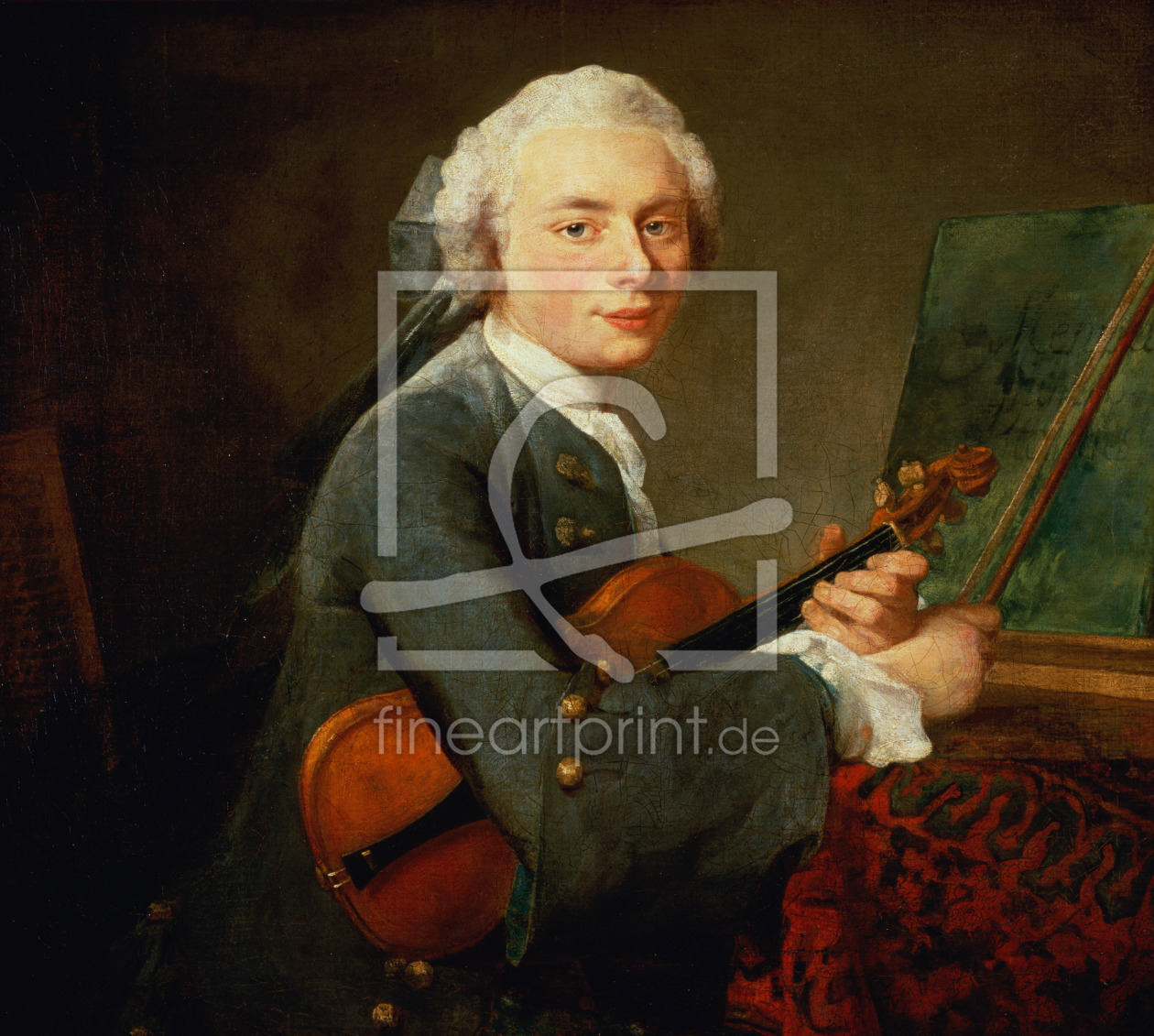 Bild-Nr.: 31000191 Young Man with a Violin, or Portrait of Charles Theodose Godefroy c.1738 erstellt von Chardin, Jean Siméon