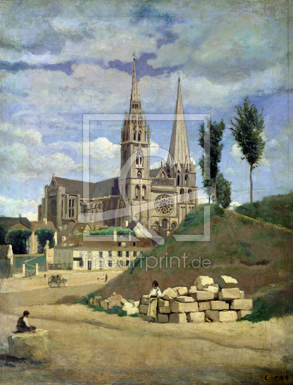 Bild-Nr.: 31000263 Chartres Cathedral, 1830 Bild-Nr.: 31000263 Chartres Cathedral, 1830 erstellt von Corot, Jean Baptiste Camille