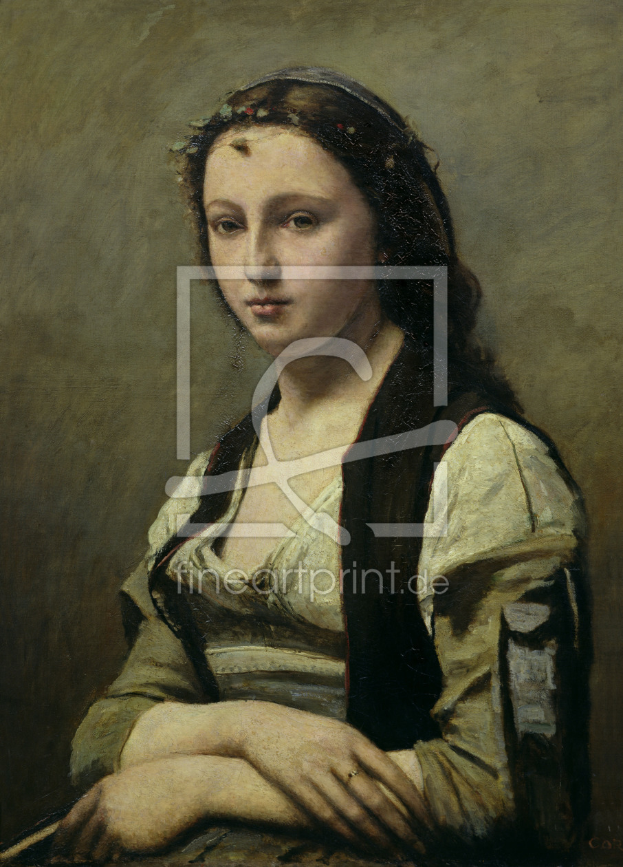 Bild-Nr.: 31000268 The Woman with the Pearl, c.1842 Bild-Nr.: 31000268 The Woman with the Pearl, c.1842 erstellt von Corot, Jean Baptiste Camille