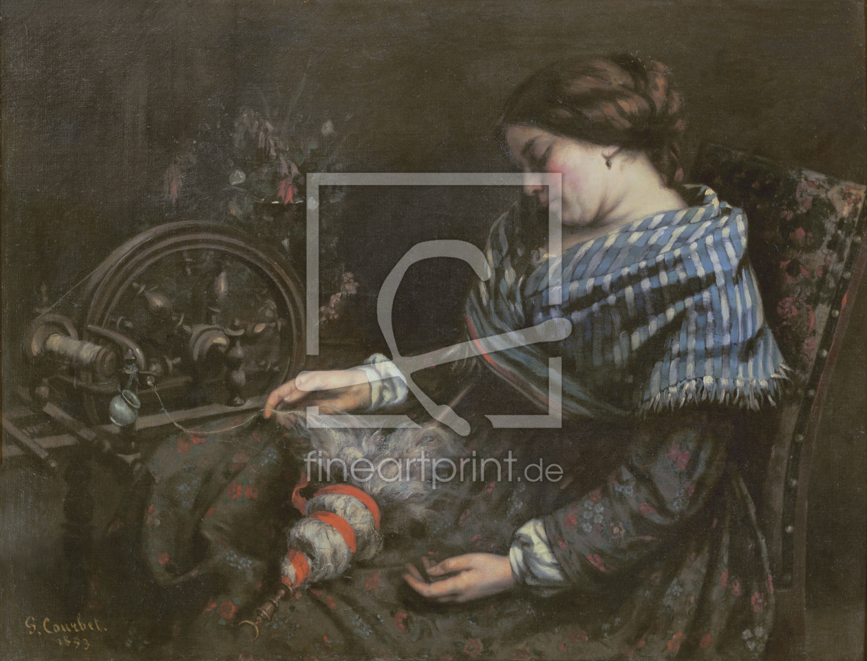 Bild-Nr.: 31000302 The Sleeping Embroiderer, 1853 erstellt von Courbet, Gustave