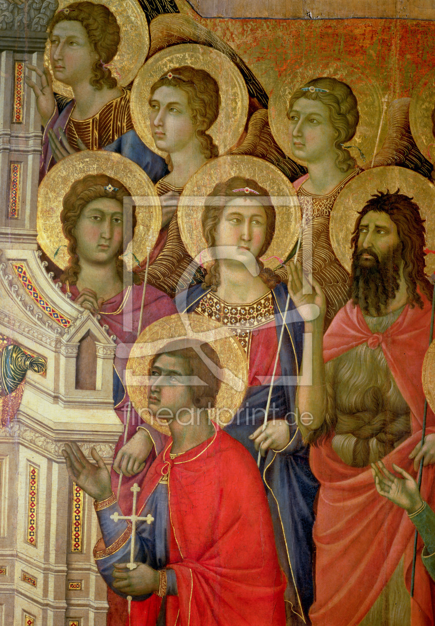 Bild-Nr.: 31000343 Maesta: Detail of Saints, including St. John the Baptist, 1308-11 erstellt von Duccio (di Buoninsegna)