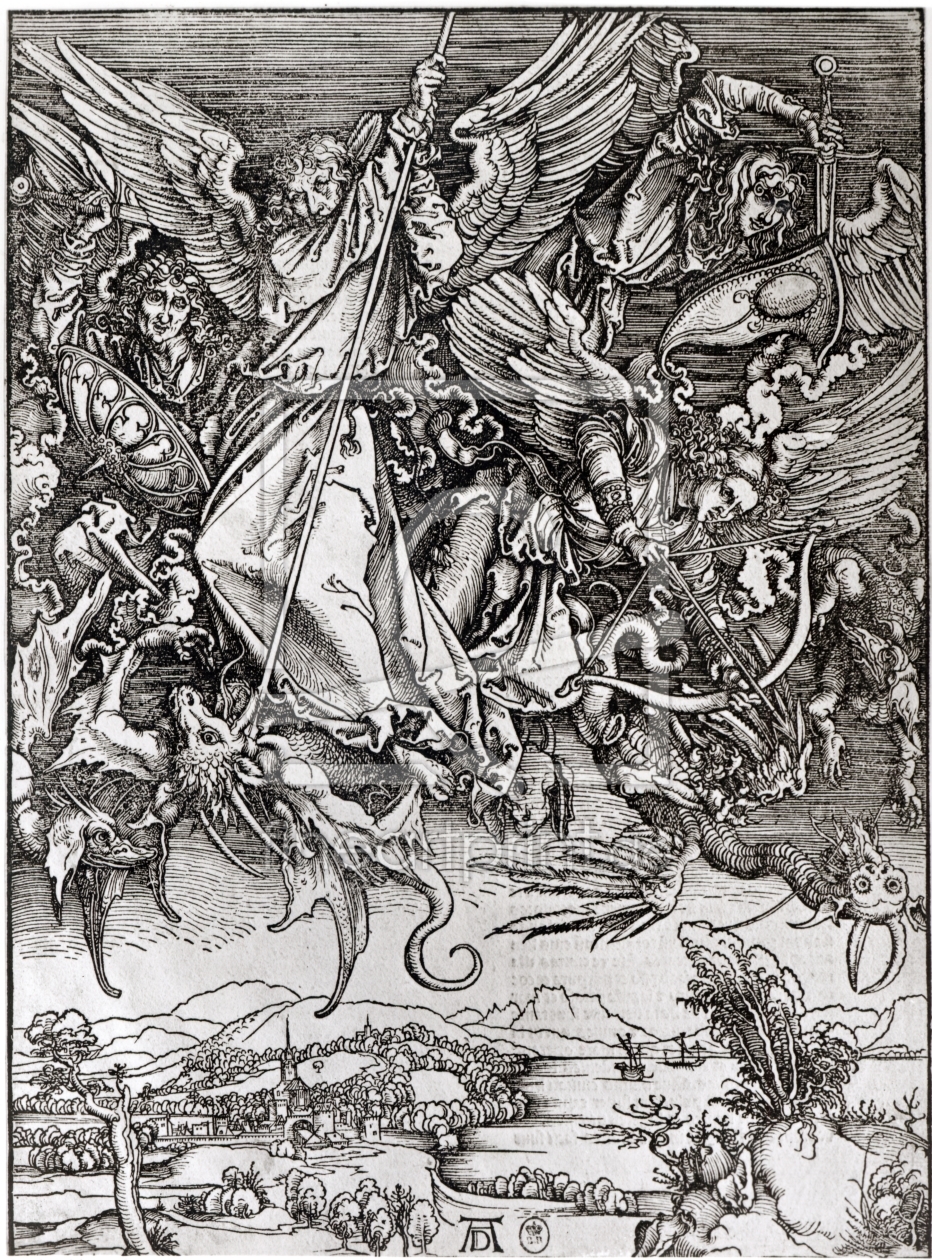 Bild-Nr.: 31000390 St. Michael and the Dragon, from a Latin edition, 1511 erstellt von Dürer, Albrecht