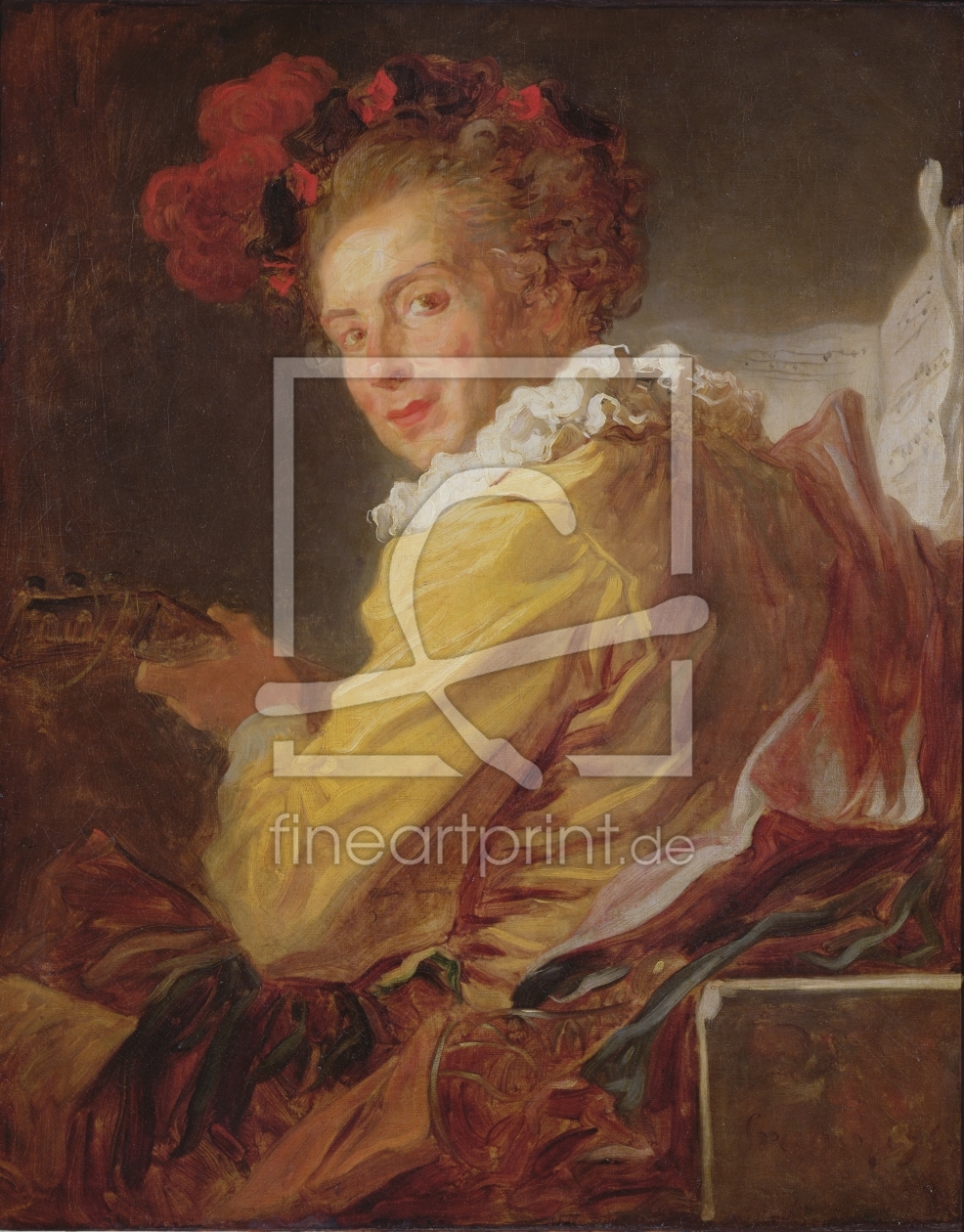 Bild-Nr.: 31000410 Music, a portrait of Monsieur de la Breteche, brother of the Abbot of Saint-Non, erstellt von Fragonard, Jean-Honoré