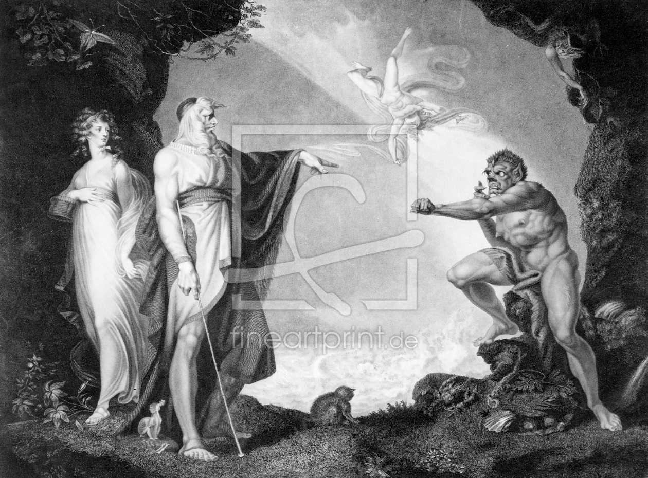 Bild-Nr.: 31000429 Prospero, Miranda, Caliban and Ariel, plate four from The Boydell Shakespeare Ga erstellt von Füssli, Johann Heinrich d.J.