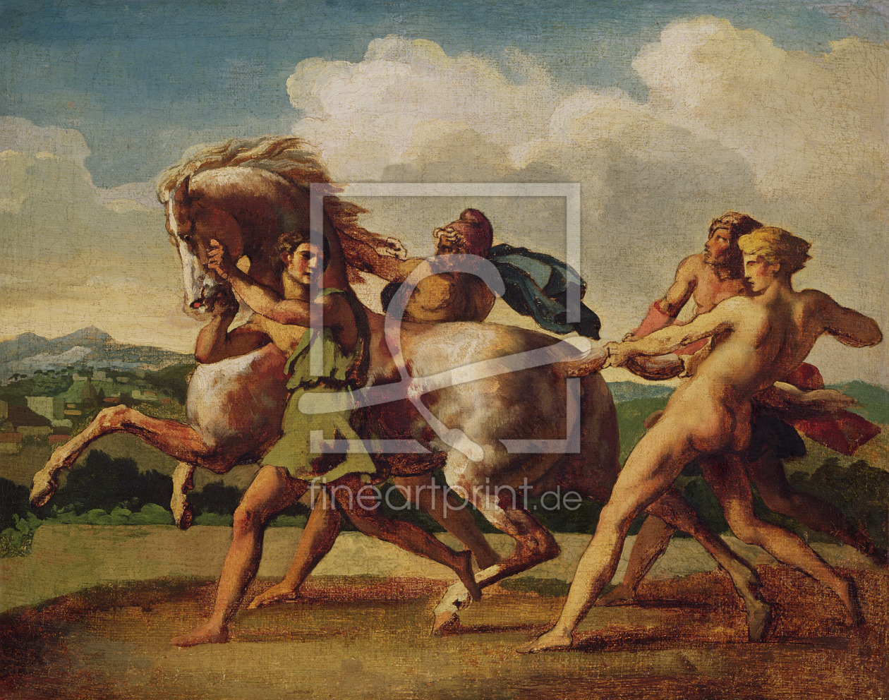 Bild-Nr.: 31000504 Slaves stopping a horse, study for 'The Race of the Barbarian Horses', 1817 erstellt von Géricault, Théodore