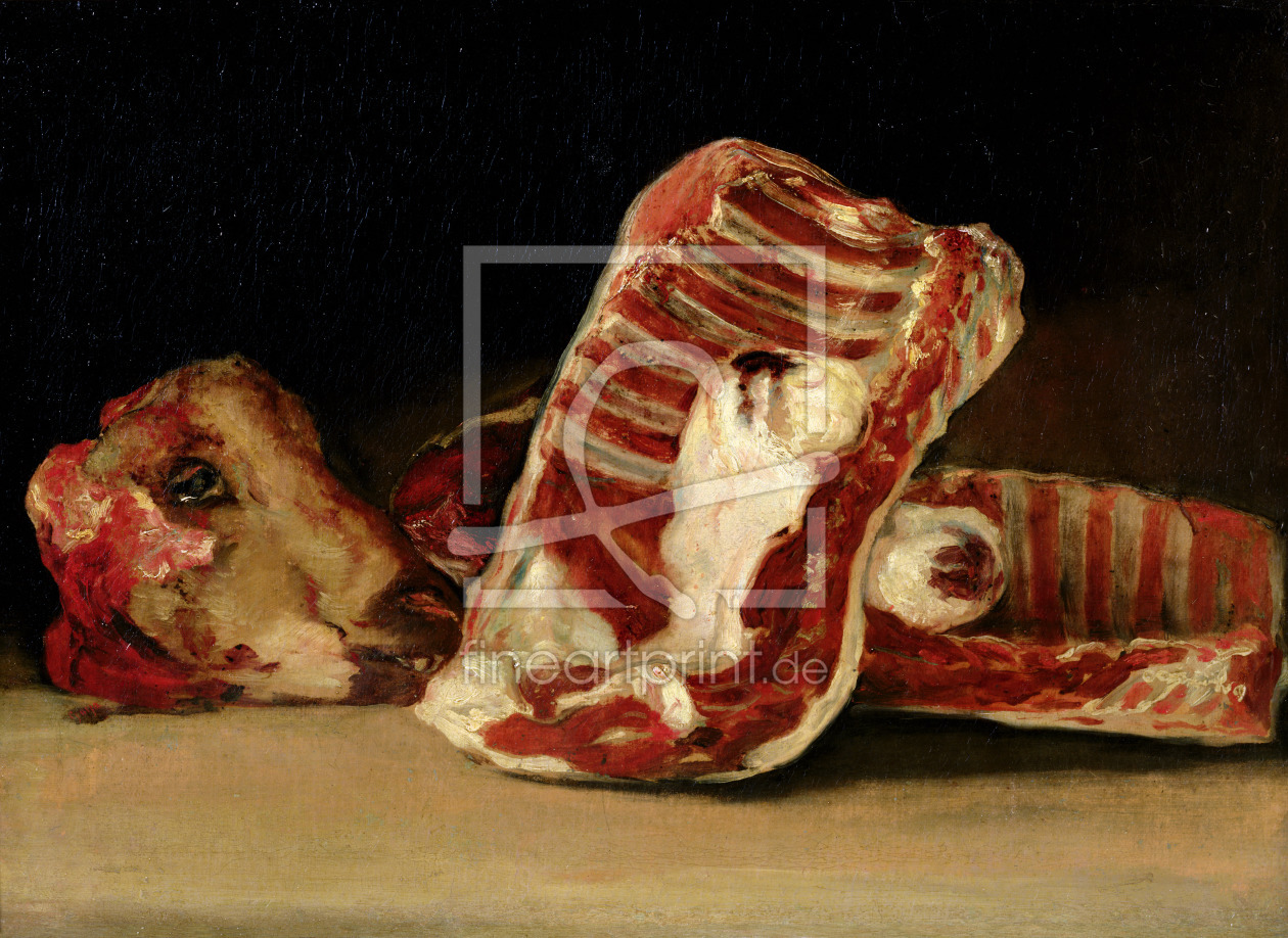 Bild-Nr.: 31000522 Still life of Sheep's Ribs and Head - The Butcher's counter Bild-Nr.: 31000522 Still life of Sheep's Ribs and Head - The Butcher's counter erstellt von Goya, Francisco de