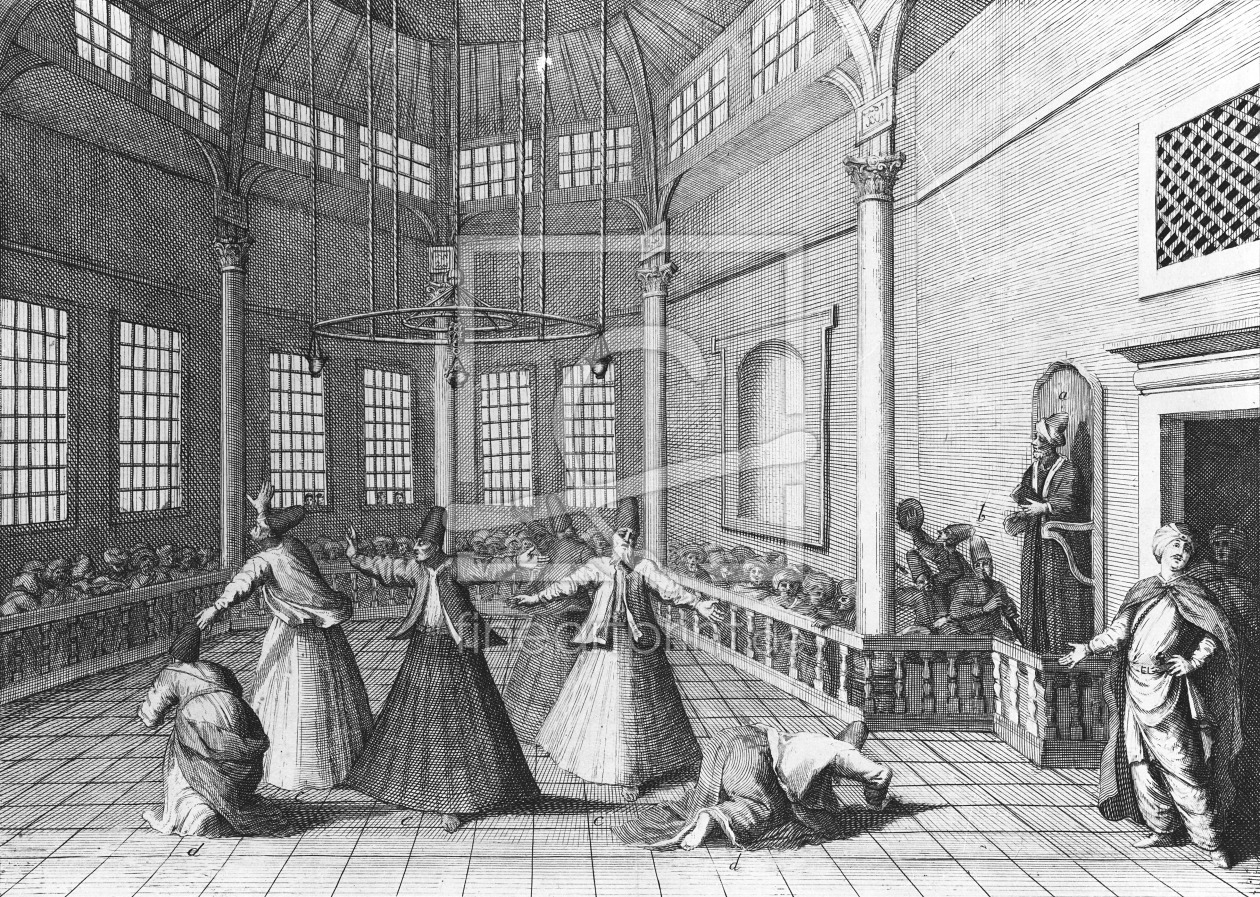 Bild-Nr.: 31000661 Inside a Turkish Mosque, illustration from Aubry de la Mottraye's 'Travels throu Bild-Nr.: 31000661 Inside a Turkish Mosque, illustration from Aubry de la Mottraye's 'Travels throu erstellt von Hogarth, William
