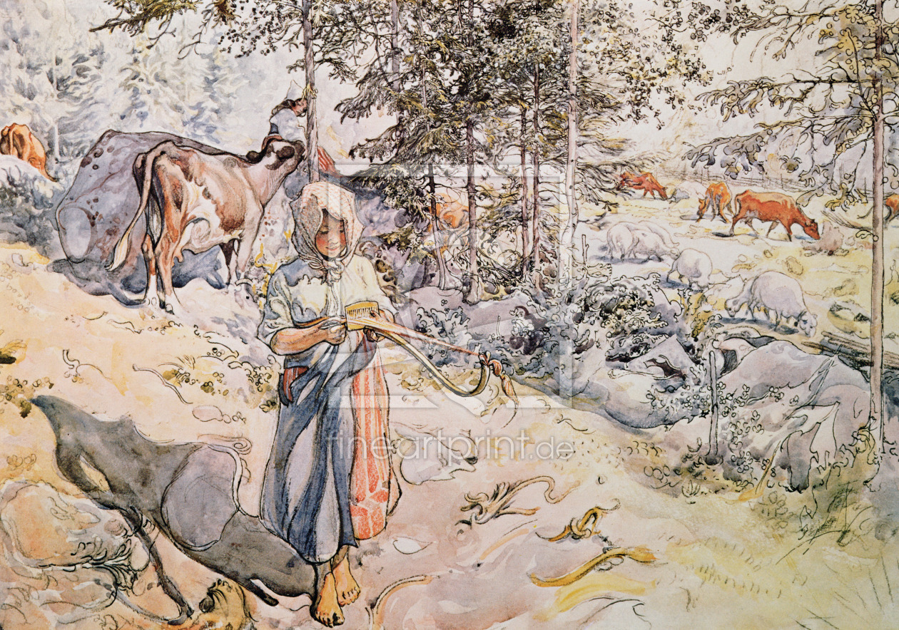 Bild-Nr.: 31000743 Young Girl Weaving, 1905 erstellt von Larsson, Carl