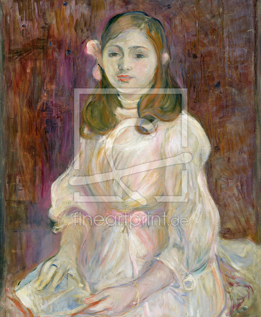 Bild-Nr.: 31000925 Portrait of Julie Manet Holding a Book, 1889 Bild-Nr.: 31000925 Portrait of Julie Manet Holding a Book, 1889 erstellt von Morisot, Berthe