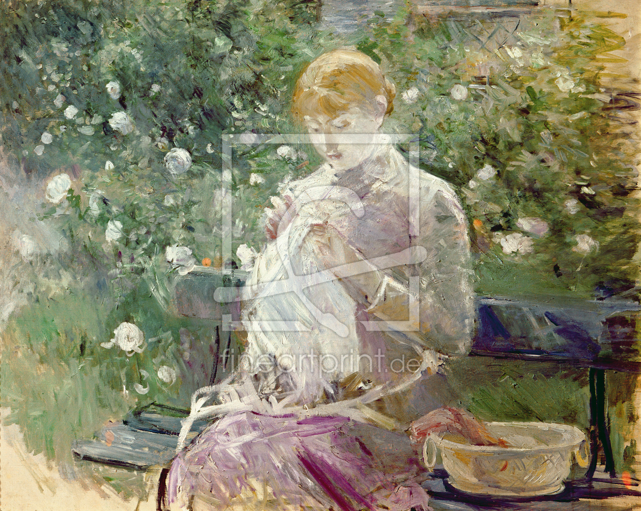 Bild-Nr.: 31000930 Pasie sewing in Bougival's Garden, 1881 erstellt von Morisot, Berthe