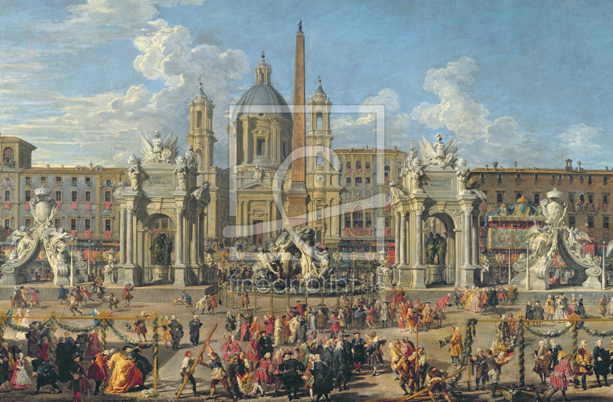 Bild-Nr.: 31000945 Preparation For the Firework Display Held at Piazza Navona, Rome, to Celebrate t Bild-Nr.: 31000945 Preparation For the Firework Display Held at Piazza Navona, Rome, to Celebrate t erstellt von Pannini, Giovanni Paolo