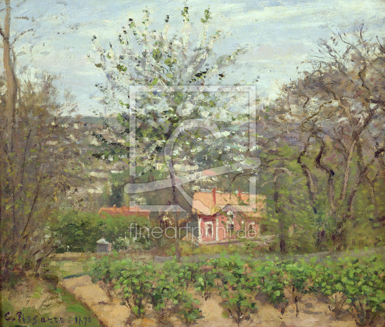 Bild-Nr.: 31000977 The Cottage, or the Pink House - Hamlet of the Flying Heart, 1870 erstellt von Pissarro, Camille