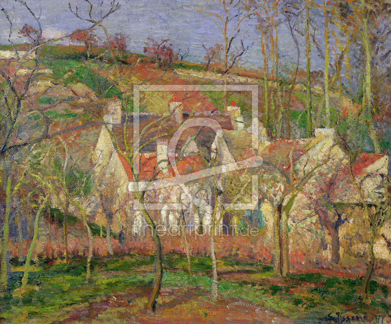 Bild-Nr.: 31000981 The Red Roofs, or Corner of a Village, Winter, 1877 erstellt von Pissarro, Camille