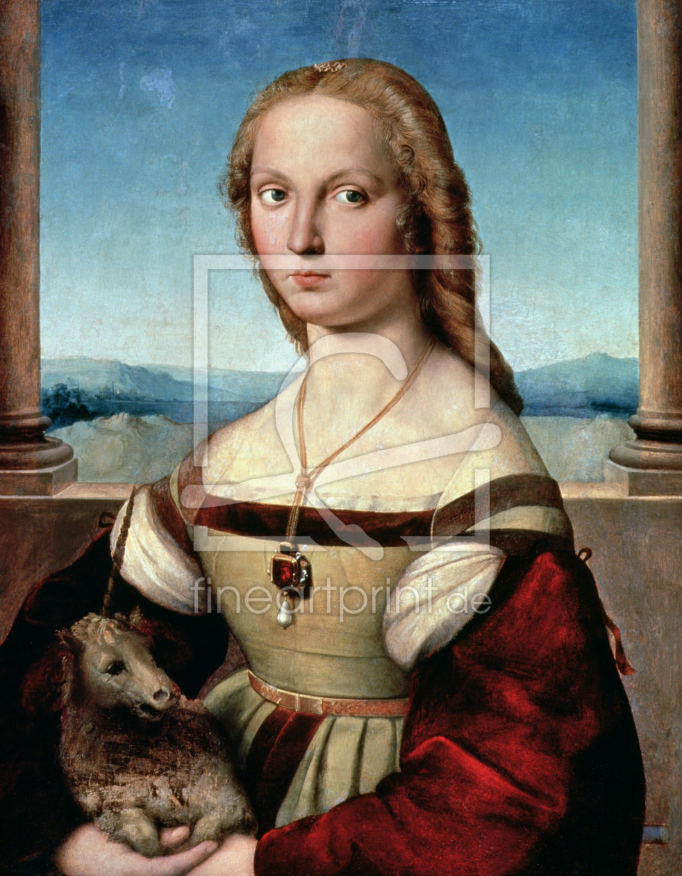 Bild-Nr.: 31000997 Portrait of a Lady with a Unicorn, c.1505-6 erstellt von Raffaello Santi (Raffael)