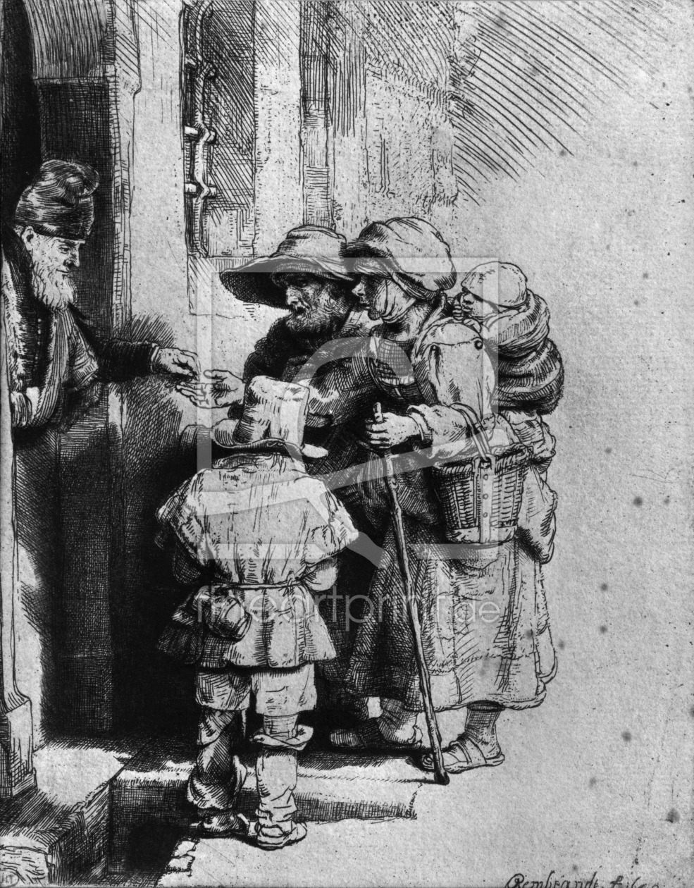 Bild-Nr.: 31001024 Beggars on the Doorstep of a House, 1648 erstellt von Rembrandt Harmenszoon van Rijn