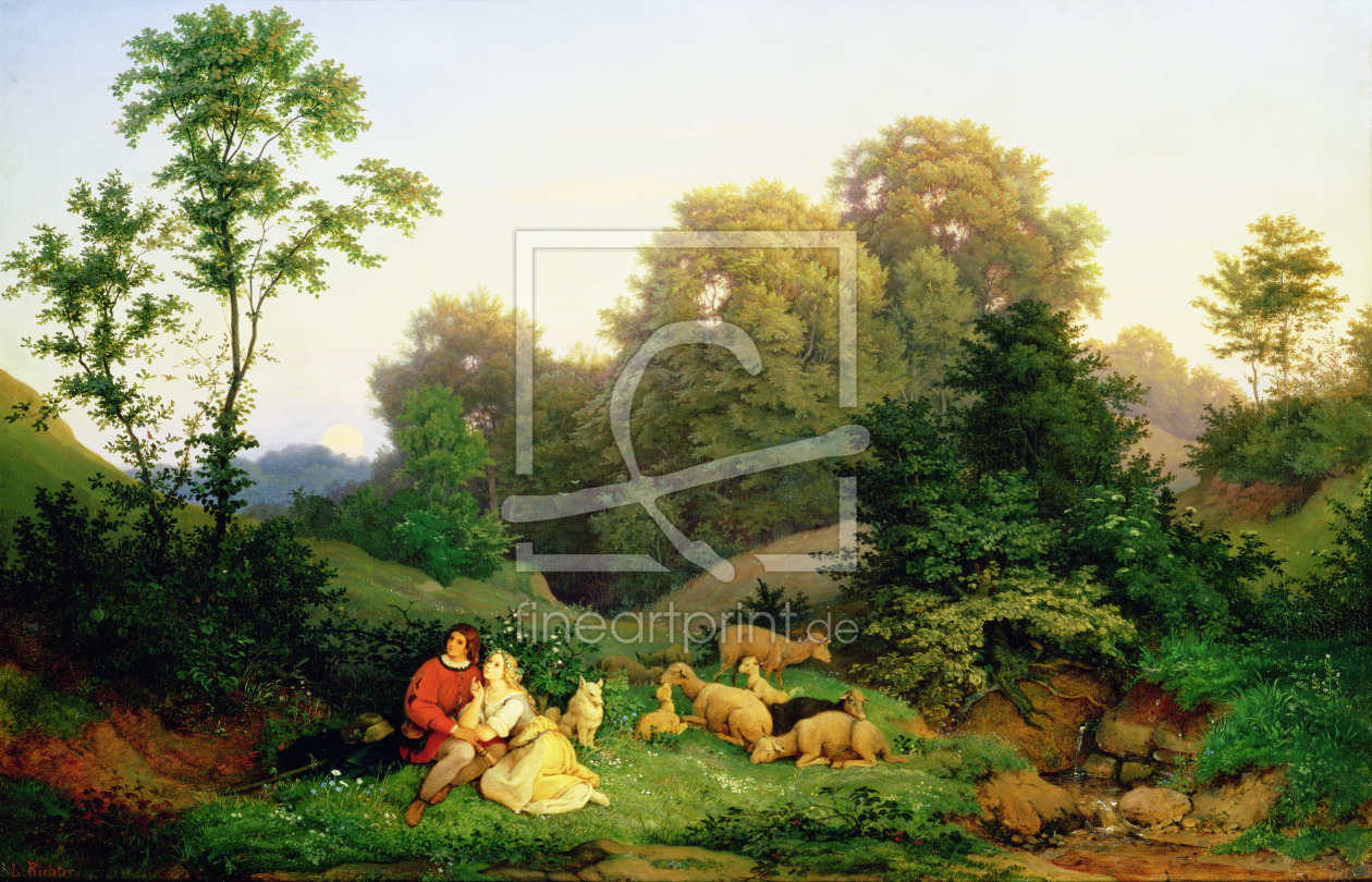 Bild-Nr.: 31001161 Shepherd and Shepherdess in a German landscape, 1844 erstellt von Richter, Ludwig