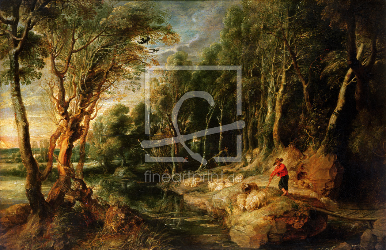 Bild-Nr.: 31001178 A Shepherd with his Flock in a Woody landscape, c.1615-22 erstellt von Rubens, Peter Paul