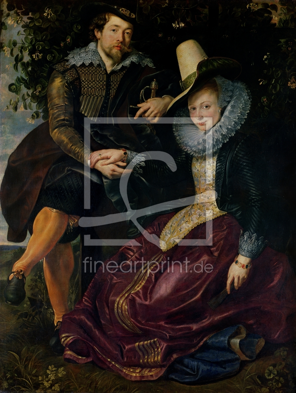 Bild-Nr.: 31001206 Self portrait with Isabella Brandt, his first wife, in the honeysuckle bower, c. erstellt von Rubens, Peter Paul