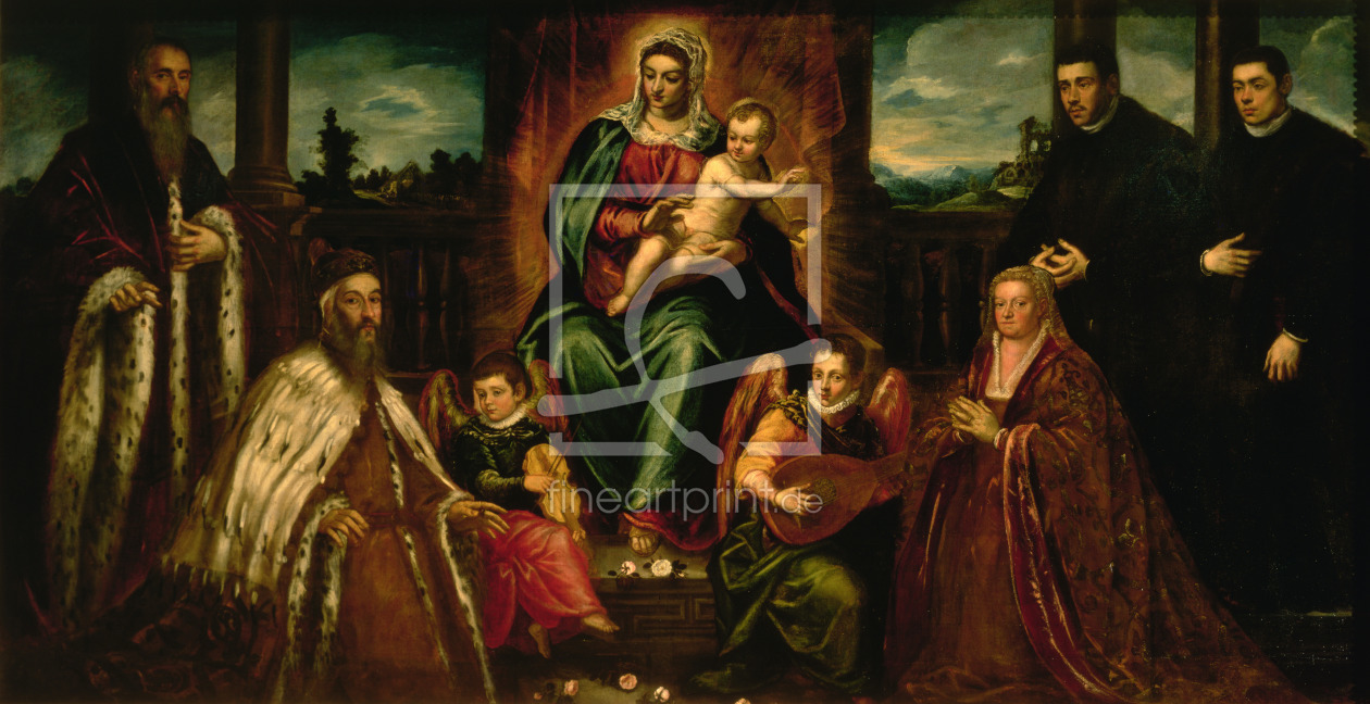 Bild-Nr.: 31001243 Doge Alvise Mocenigo and Family before the Madonna and Child, c.1573 Bild-Nr.: 31001243 Doge Alvise Mocenigo and Family before the Madonna and Child, c.1573 erstellt von Tintoretto, Jacopo