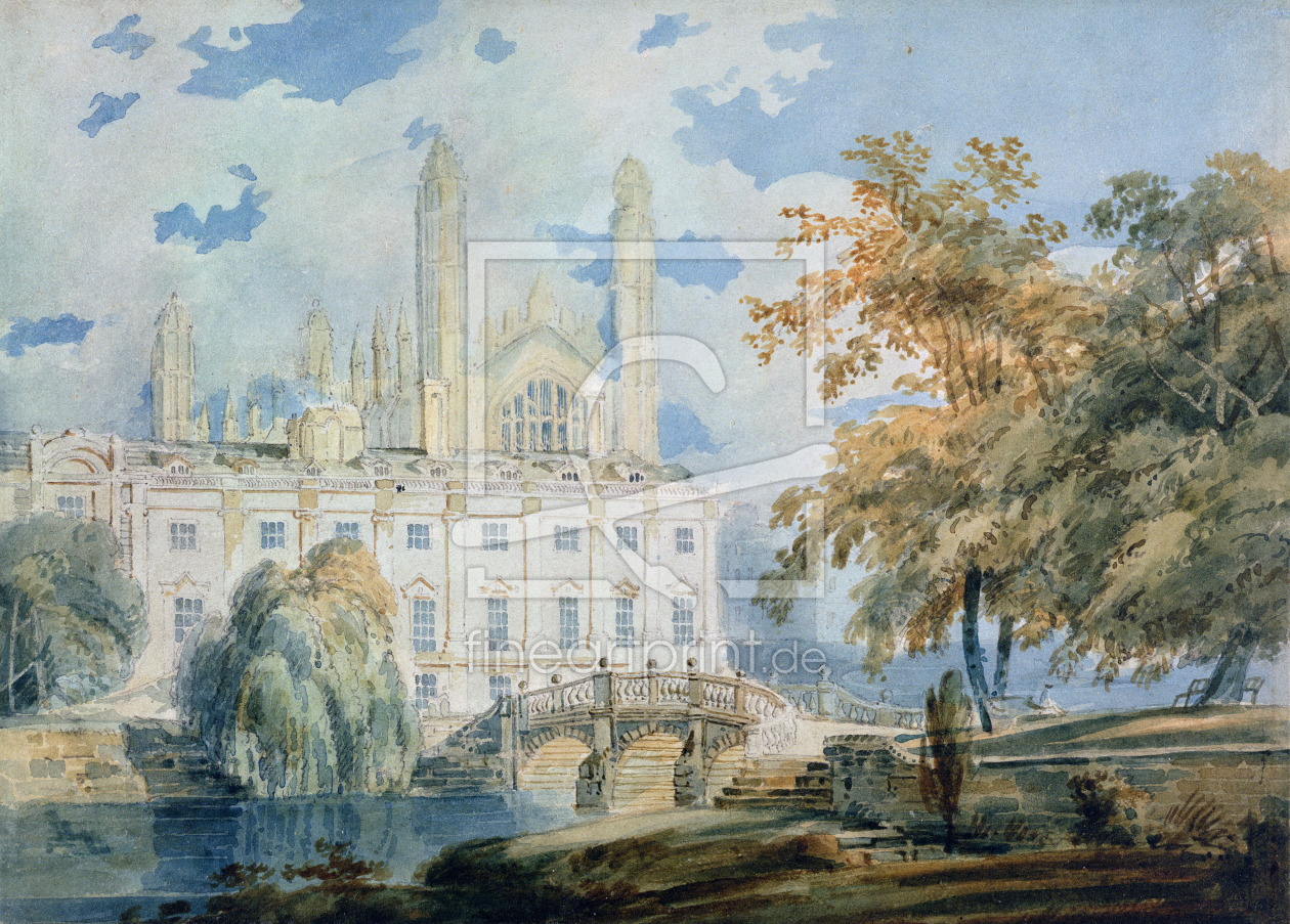 Bild-Nr.: 31001256 Clare Hall and the West End of King's College Chapel, Cambridge, from the banks  erstellt von Turner, Joseph Mallord William