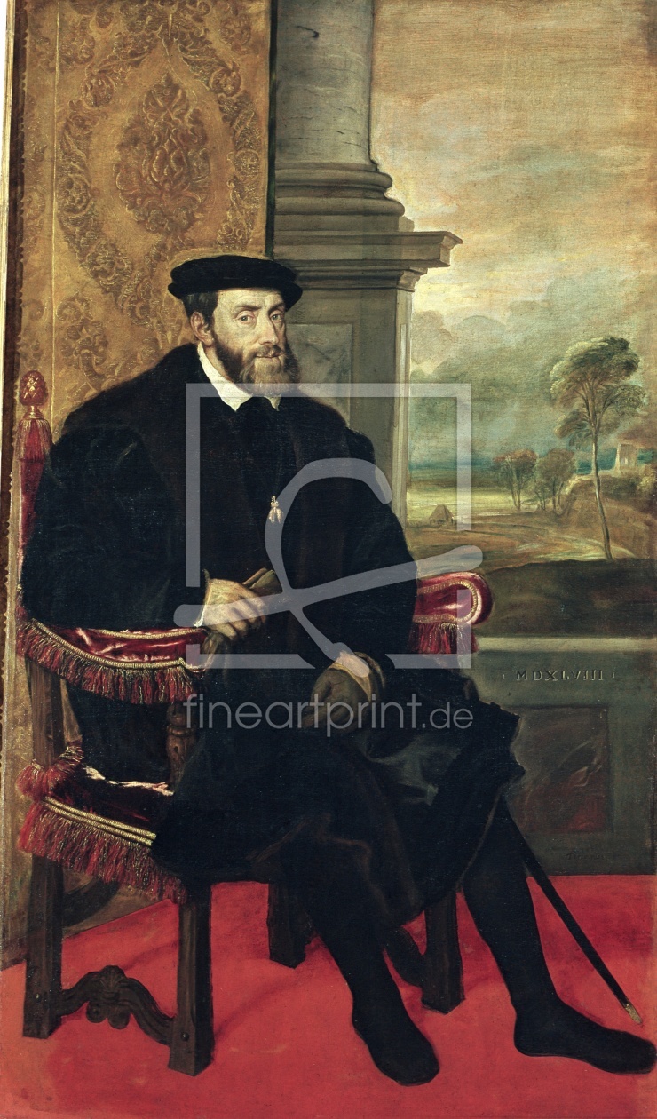 Bild-Nr.: 31001386 Seated Portrait of Emperor Charles V, 1548 erstellt von Vecellio, Tiziano