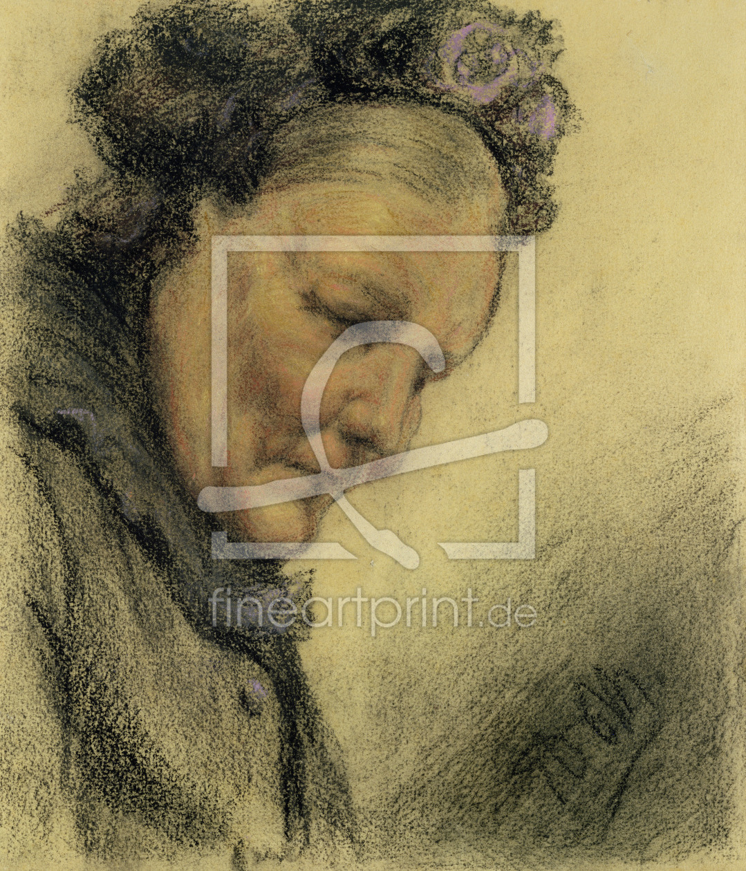 Bild-Nr.: 31001411 Head of an Old Lady erstellt von von Menzel, Adolph Friedrich Erdmann