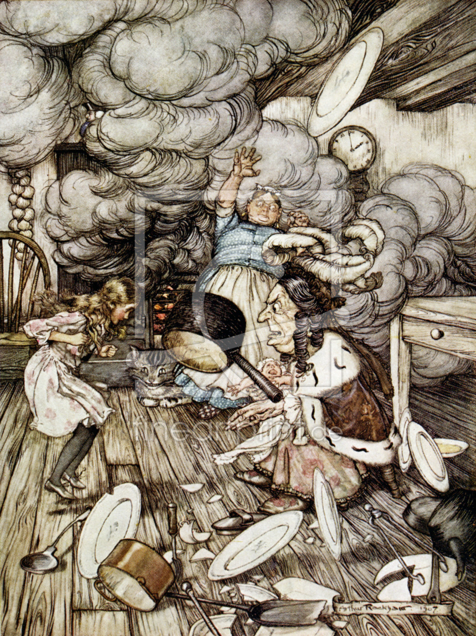 Bild-Nr.: 31001455 In the Duchess's Kitchen, illustration to 'Alice's Adventures in Wonderland' by  erstellt von Rackham, Arthur