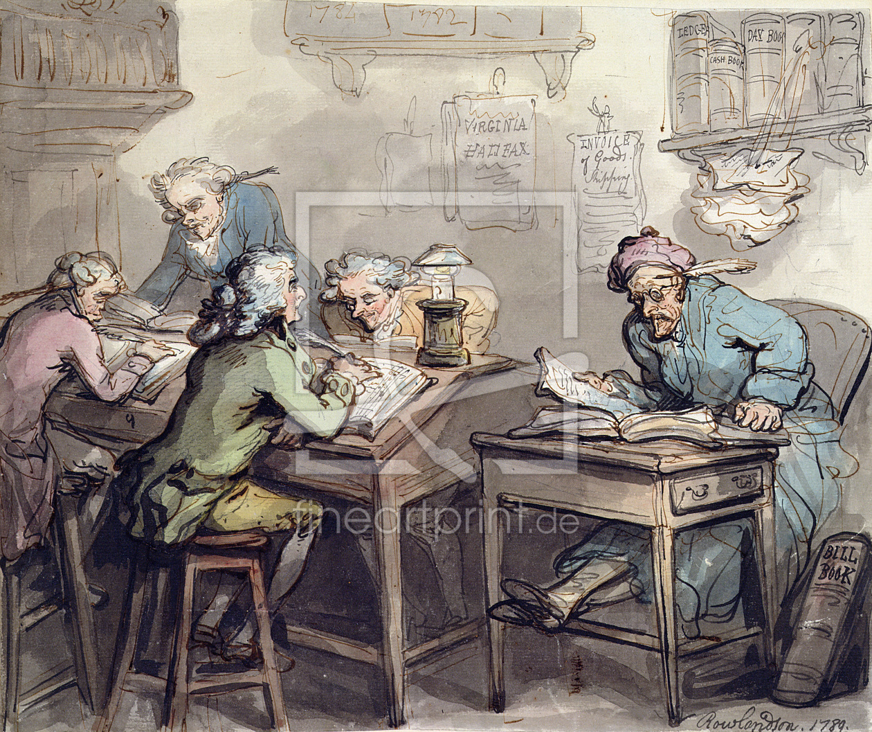 Bild-Nr.: 31001478 A Merchant's Office, 1789 erstellt von Rowlandson, Thomas