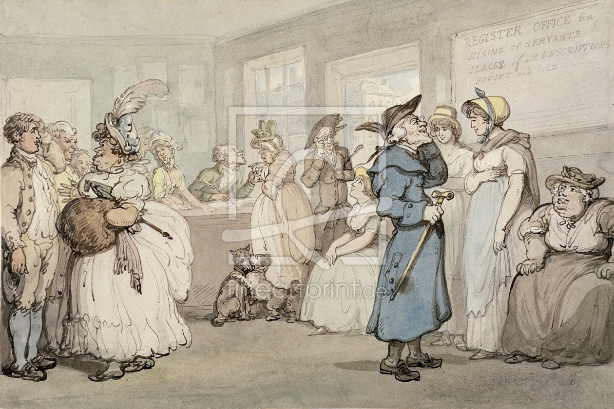 Bild-Nr.: 31001499 Register Office for the Hiring of Servants, c.1805 erstellt von Rowlandson, Thomas