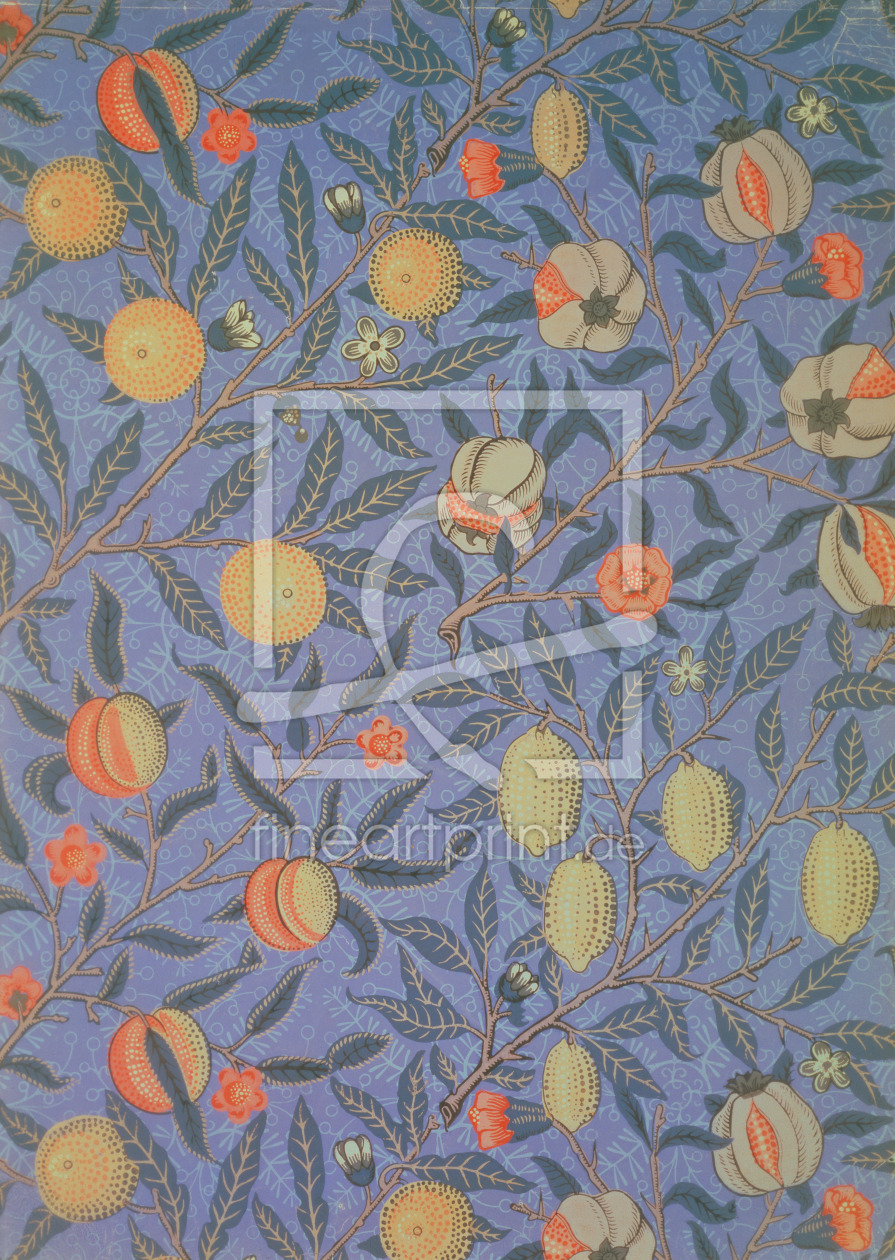 Bild-Nr.: 31001533 'Blue Fruit' or 'Pomegranate' wallpaper design, 1866 erstellt von Morris, William