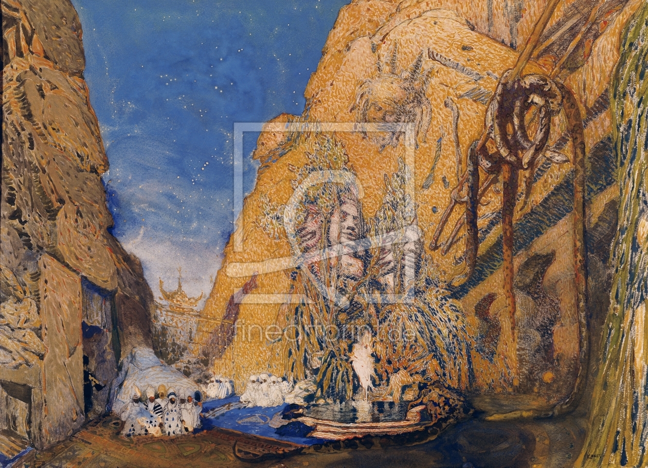 Bild-Nr.: 31001550 Stage set for the 'Dieu Bleu', by Reynaldo Hahn 1911 erstellt von Bakst, Leon