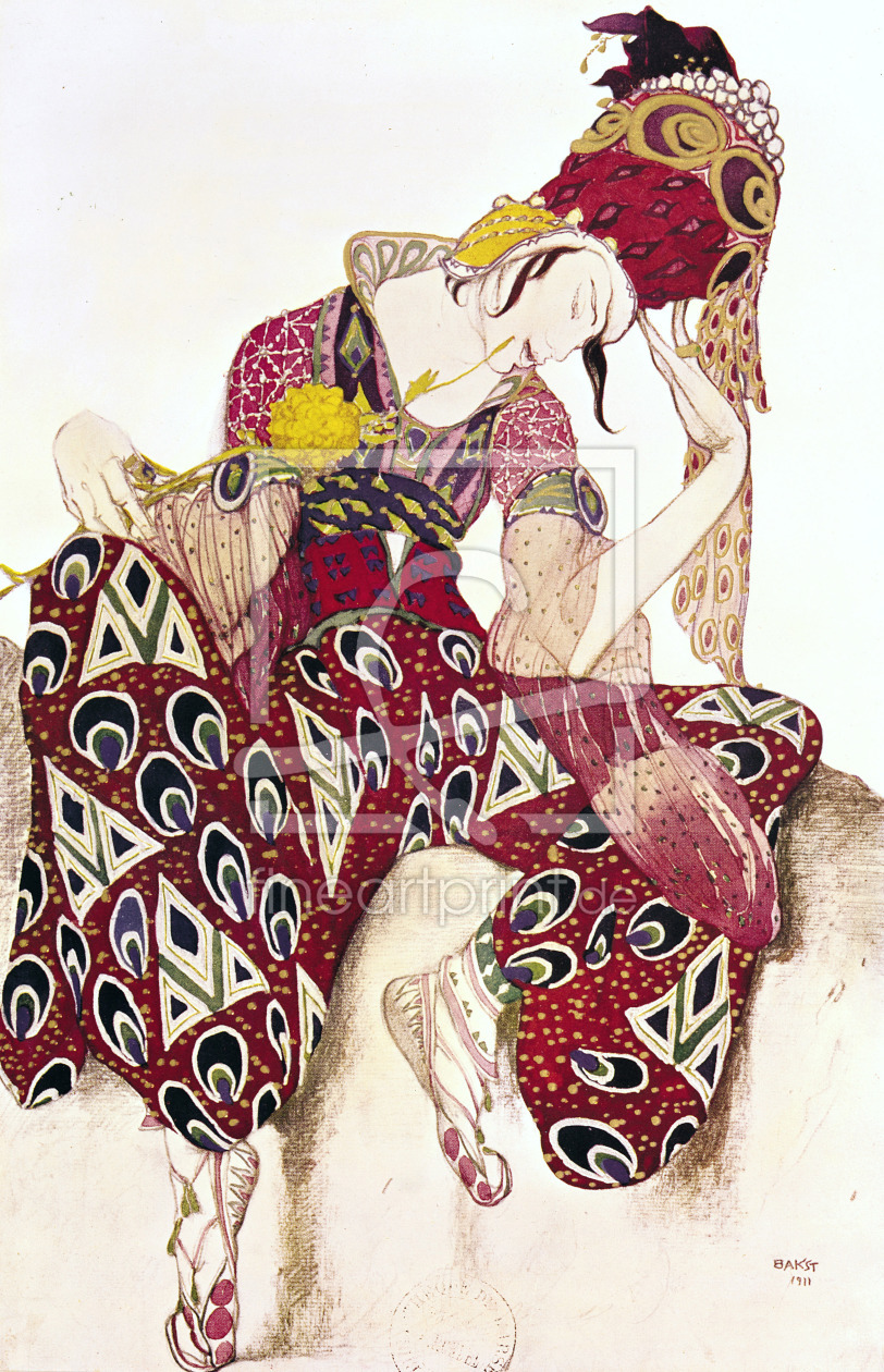 Bild-Nr.: 31001556 Costume design for Nijinsky in the ballet 'La Peri' by Paul Dukas 1911 Bild-Nr.: 31001556 Costume design for Nijinsky in the ballet 'La Peri' by Paul Dukas 1911 erstellt von Bakst, Leon