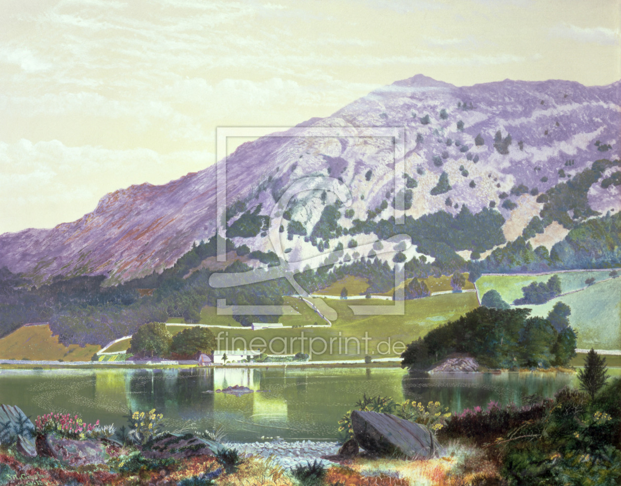 Bild-Nr.: 31001572 Nab Scar from the South Side of Rydal Water - Heather in Bloom, September, 1864 erstellt von Grimshaw, John Atkinson