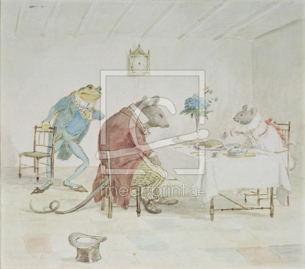 Bild-Nr.: 31001577 'Pray, Miss Mouse, will you give us some beer', illustration from 'A Frog He Wou Bild-Nr.: 31001577 'Pray, Miss Mouse, will you give us some beer', illustration from 'A Frog He Wou erstellt von Caldecott, Randolph