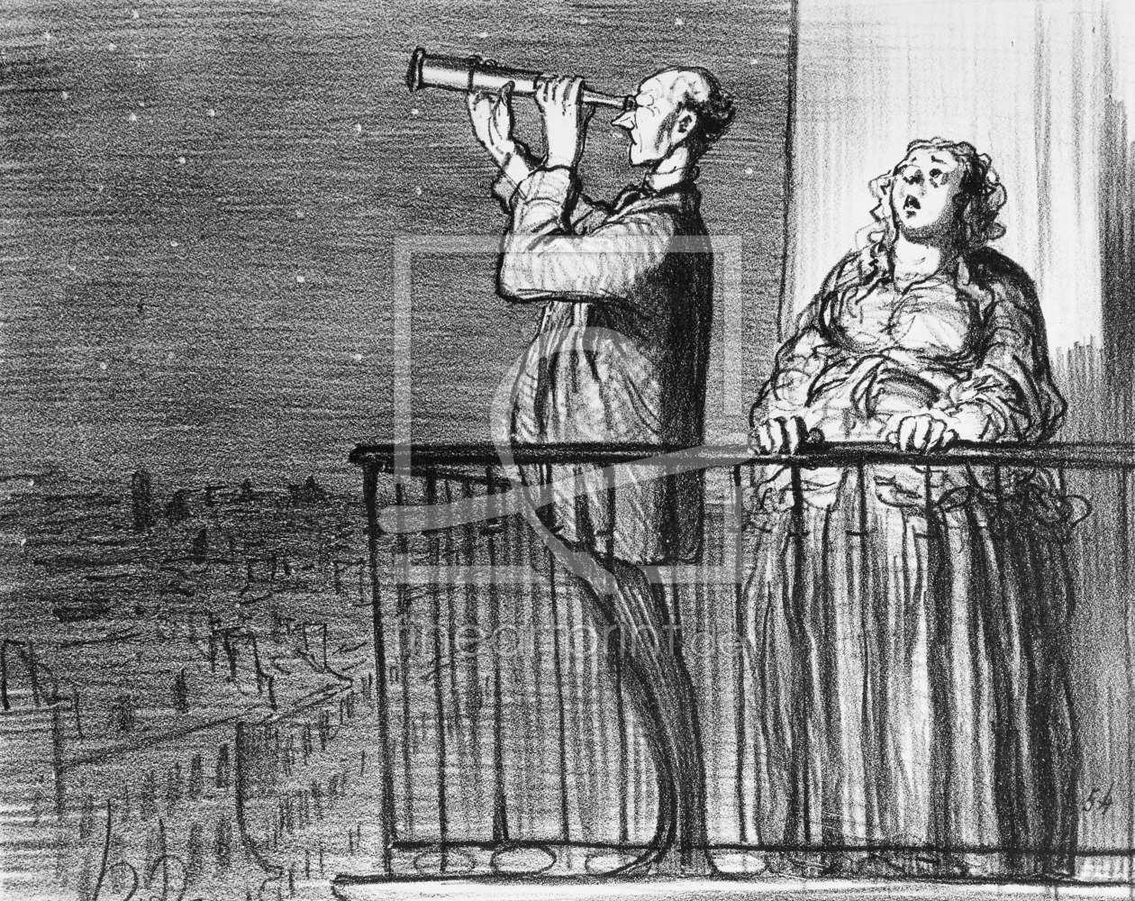 Bild-Nr.: 31001622 Series 'Actualites', the comet, Parisiens incredules, plate 394, illustration fr erstellt von Daumier, Honore
