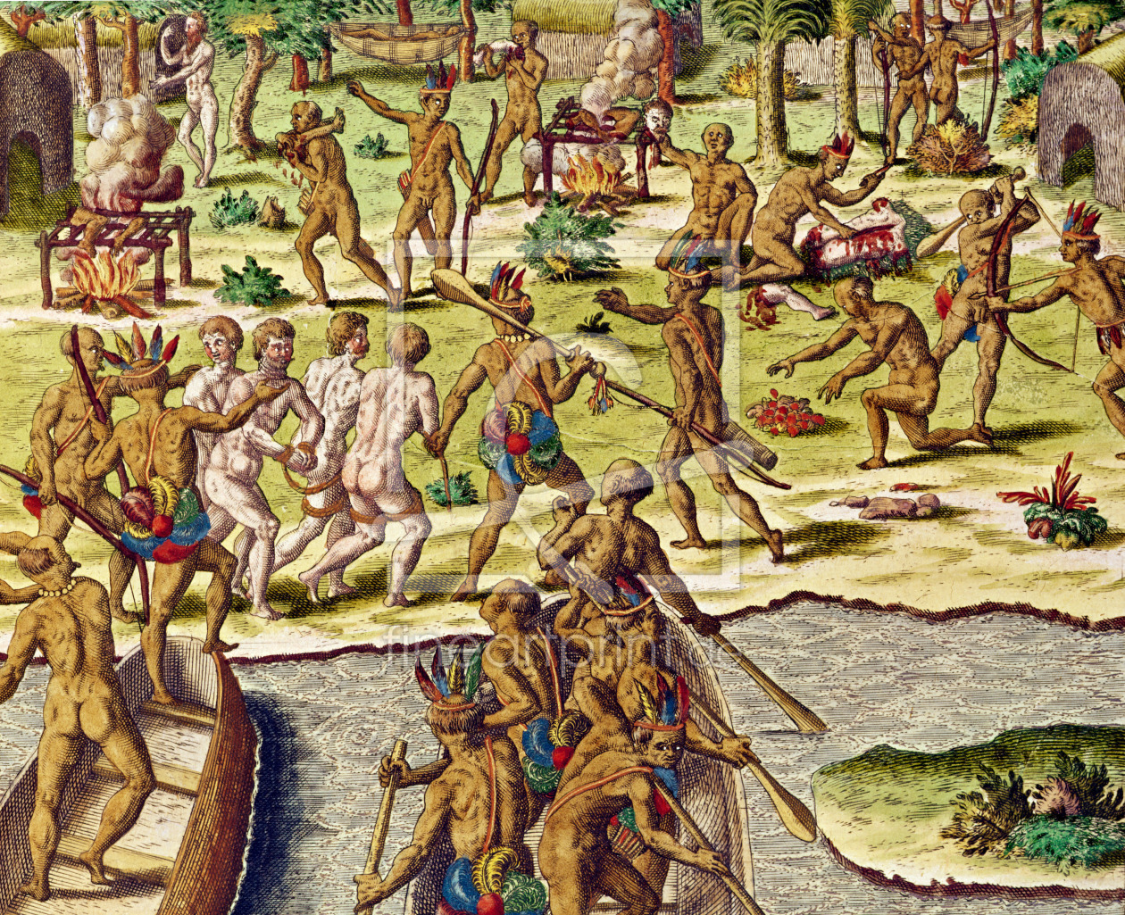 Bild-Nr.: 31001683 Scene of Cannibalism, from 'Americae Tertia Pars...', 1562 Bild-Nr.: 31001683 Scene of Cannibalism, from 'Americae Tertia Pars...', 1562 erstellt von Bry, Theodore de