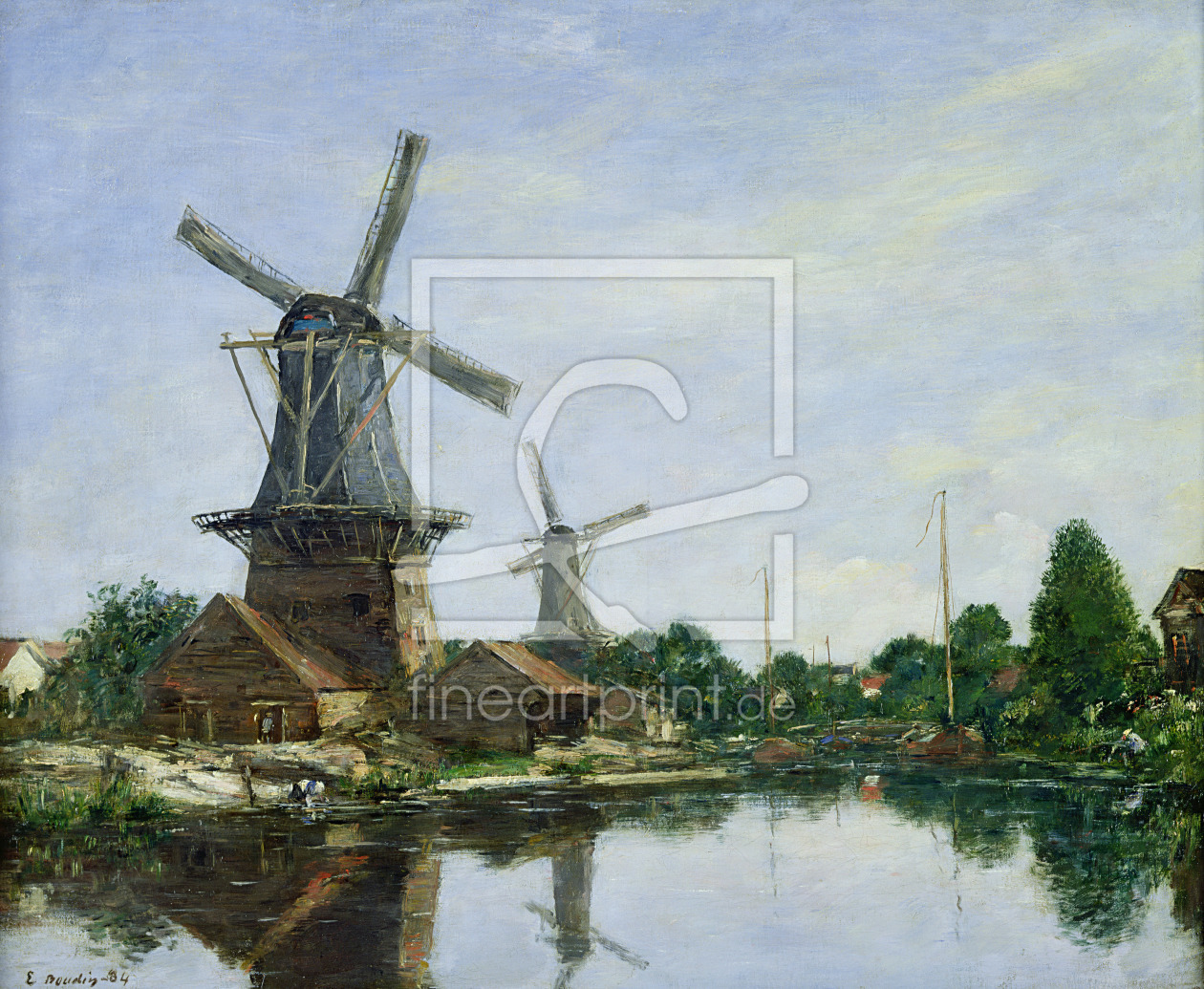 Bild-Nr.: 31001694 Dutch Windmills, 1884 erstellt von Boudin, Eugene Louis