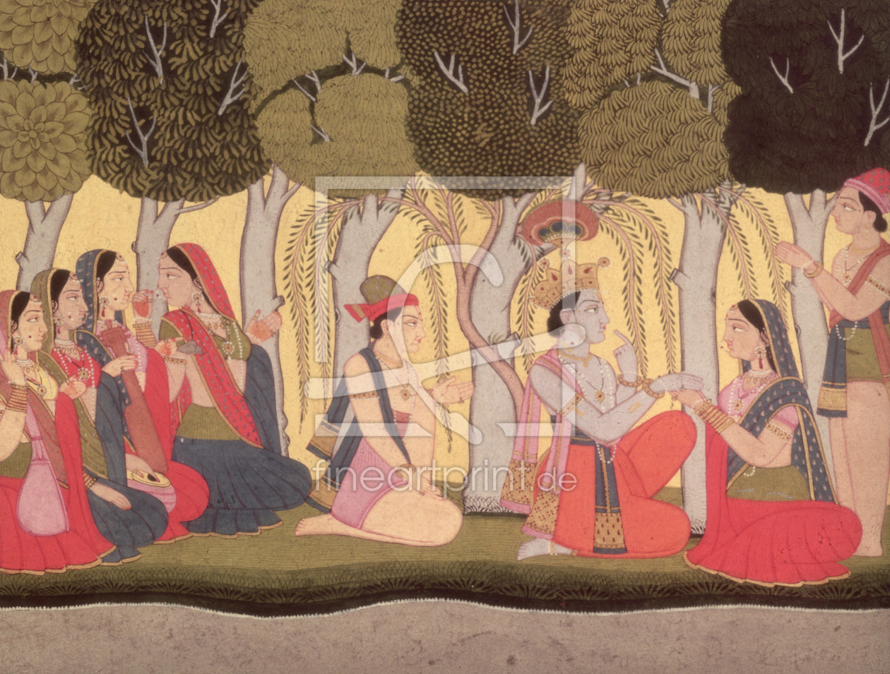 Bild-Nr.: 31001768 Radha and Krishna seated in a grove, Kulu, 1790-1800 erstellt von Anonyme Künstler