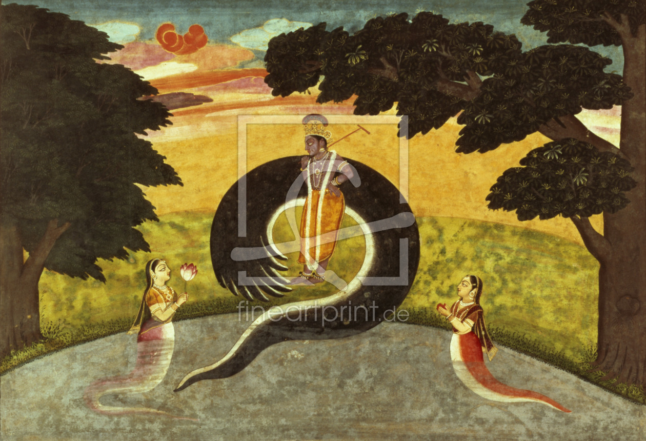 Bild-Nr.: 31001769 The submission of Kaliya, Basohli, Pahari School, 1700-65 erstellt von Anonyme Künstler