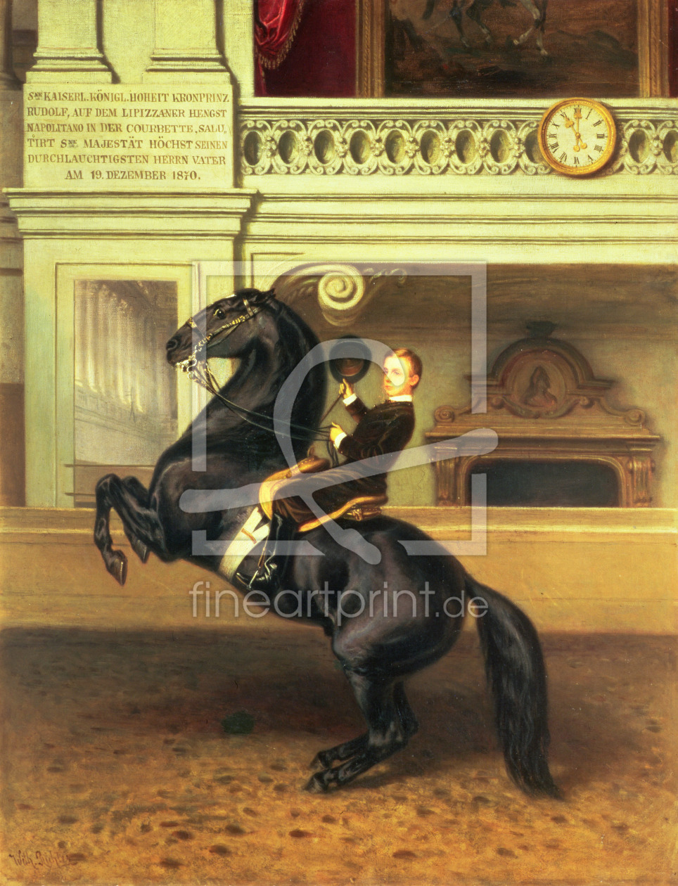 Bild-Nr.: 31001773 Crown Prince Rudolph of Austria on horseback in the Winter Riding School of the  erstellt von Anonyme Künstler