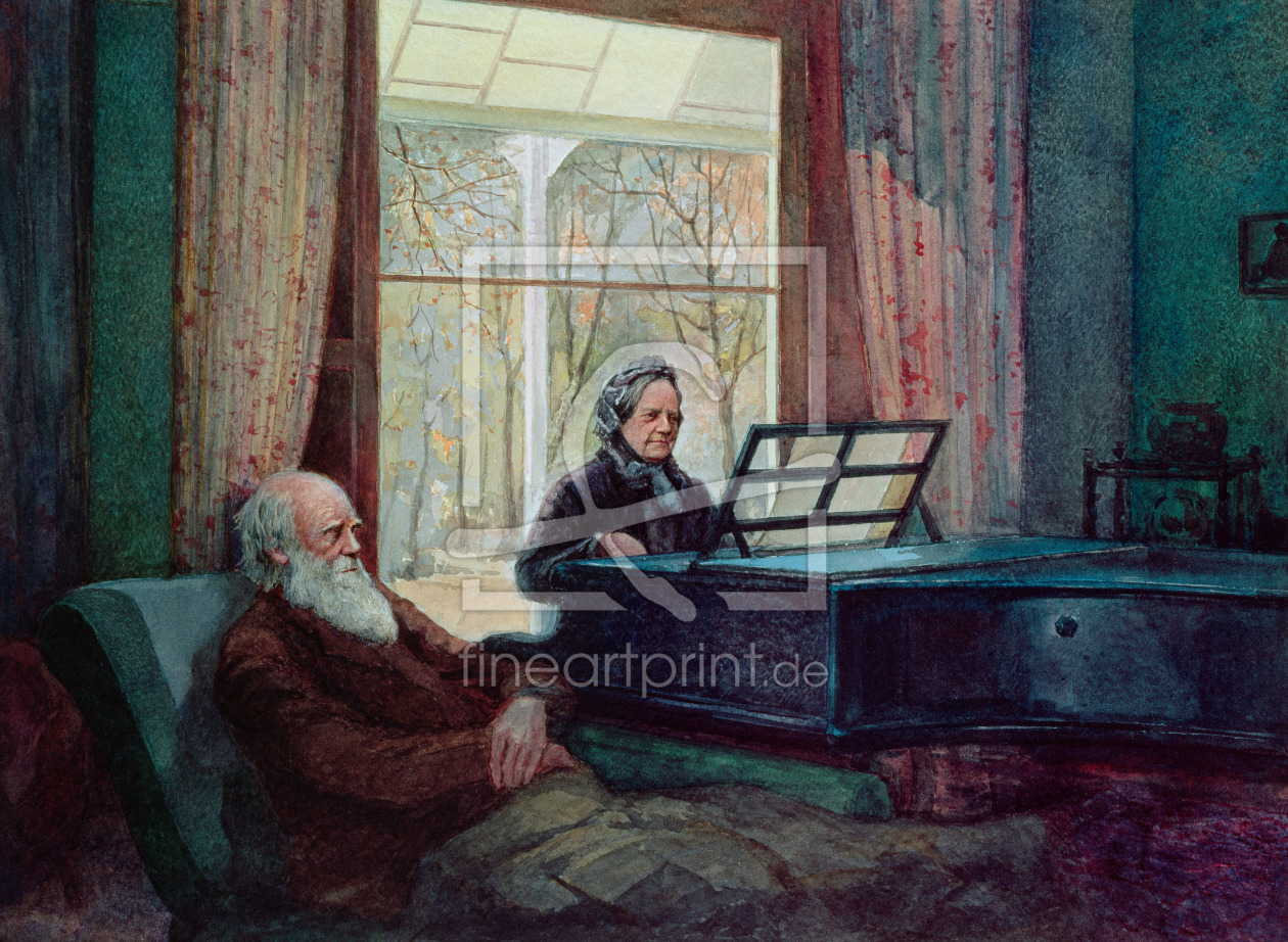 Bild-Nr.: 31001805 Charles Darwin and his wife at the Piano erstellt von Anonyme Künstler
