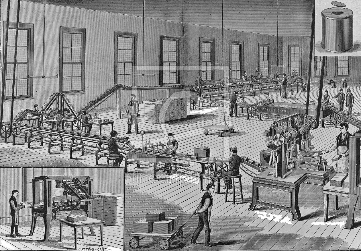 Bild-Nr.: 31001833 Norton's improved automatic machinery for making tin cans, c.1901 Bild-Nr.: 31001833 Norton's improved automatic machinery for making tin cans, c.1901 erstellt von Anonyme Künstler